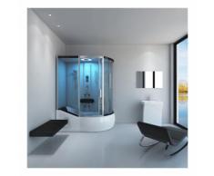 Badenwanne inkl. Dusche ALLIN 4in1 weiß (rechts) | Duschkabine, Duschtempel, Komplettdusche - Home