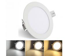 Wolketon - LED Panellampe Set 9W Einbauleuchten Rund Flach Strahler IP44 Farbwechsel 3 In1