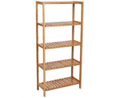 Badregal Küchenregal Standregal 5 Ablagen Schuhregal Blumenständer Bücherregal Bambusregal 130 x 60