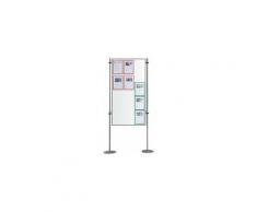 QUIPO Magnettafel - weiß, mit Metallstativ - BxT 800 x 1500 mm Besprechungswand