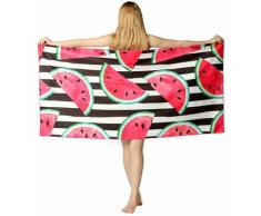 Wassermelonen-Velours-Strandtuch, schnell trocknend, rechteckig, Strandkorb, Swimmingpool,