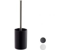 Relaxdays - WC-Garnitur Keramik, WC-Bürstenhalter mit Toilettenbürste, Wechselbürstenkopf,
