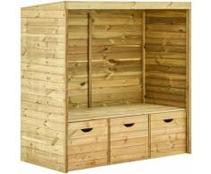 Asupermall - Gartenlaube-Bank Mit 3 Schubladen 170 Cm Massivholz Kiefer