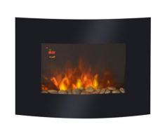 Homcom - Elektrokamin Kamin Kaminofen Elektrischer Wandkamin (Modell7/65 x 11,4 x 52cm) - Schwarz