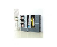 Dyhf - Kleiderschrank aus Kunststoff Modularer Kleiderschrank 183x37x147cm Wardrobe Rack Steckregal