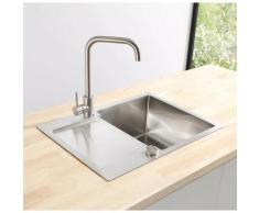 Cecipa - Küchenspüle mit Abtropfschale Spüle 304 Edelstahl ab 40cm Unterschrank, mit Überlauf,