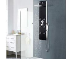 YOUTHUP Duschpaneel Glas 25×44,6×130 cm Schwarz