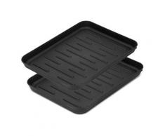 SWANEW Schuhabtropfschale Schuhmatte Ablage - 2x Schuhablage mit erhöhtem Rand - Set Abtropfschale