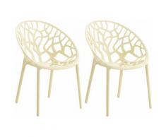 2x Stapelbarer Gartenstuhl Hope-creme