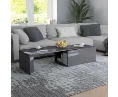 Couchtisch 150x50x35cm Spanplatte Hochglanz-Grau - Grau - Vidaxl