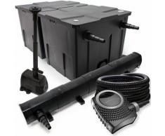 Filter Set aus Bio Teichfilter 60000l, 72W UVC Klärer, Pumpe, 25m Schlauch und Springbrunnenpumpe