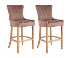 2er Set Barhocker Hanoi Vintage Kunstleder-taupe-Antik-Hell