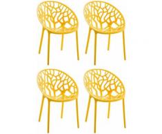 4x Stapelbarer Gartenstuhl Hope-gelb