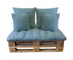 5tlg Palettenkissen-Set, Ombre Blue / 120x80cm / 2x(65x65cm) / 2x(45x45cm) Sitzkissen Polsterkissen
