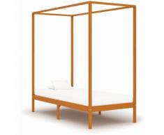 Himmelbett-Gestell Honigbraun Massivholz Kiefer 90 x 200 cm