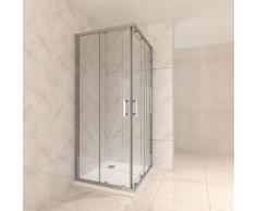 Duschkabine mit Schiebetüren Eckdusche mit Rollensystem aus ESG Glas 190cm Hoch 100x110