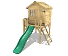 Spielhaus Raupe Kinderspielhaus aus Holz in grün Kinderhaus Inklusive: Fußboden Holzhaus Kinder