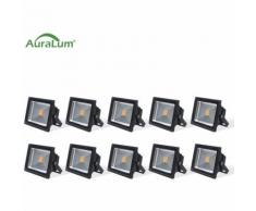 10×50W LED Außenstrahler Fluter Flutlichtstrahler, 3000K Warmweiß 4500 Lumen 230V IP65 Wasserdicht,