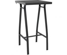 Garten-Bartisch Schwarz 60x60x110 cm Hartglas VD46304 - Hommoo