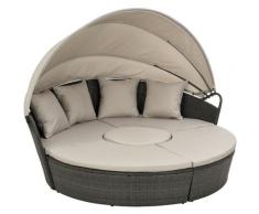Sonneninsel 145x180cm Sitzgruppe 4-Teilig Dunkelgrau / Beige