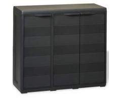 Gartenschrank mit 2 Regalen Schwarz