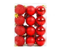24 Stück Rosa Weihnachtskugeln 3 cm (1,18 Zoll) Bruchsichere Kunststoff-Weihnachtskugeln Dekoration