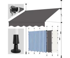 Balkonmarkise 300 cm Anthrazit Gelenkarm Markise Klemmmarkise Sonnenmarkise Balkon ohne Bohren