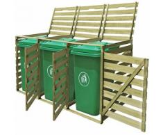 Betterlife - Mülltonnenbox für 3 Tonnen 240 L Imprägniertes Holz