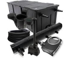 FilterSet: Bio Teichfilter bis 90000l, UV Klärer mit 72W, 80W Pumpe, Schlauch u. Springbrunnenpumpe