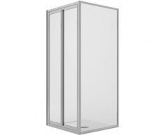 Eckige Duschkabine 75x80CM H198 Klarglas Fester Wand+2 Saloon-Schwenktüren 75 Mod. West