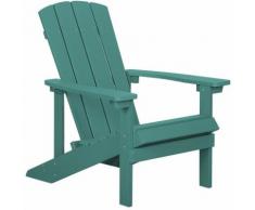 Beliani - Gartenstuhl Grün Holzwerkstoff breite Armlehnen Muskoka Adirondack Stil Terrasse Outdoor