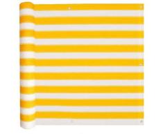 Balkonsichtschutz HDPE 75x600cm Gelb Weiß - Mehrfarbig - Vidaxl