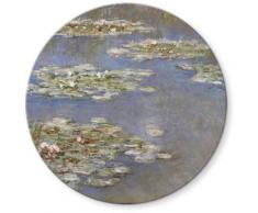 K&l Wall Art - Glas Wandbild Rund Glasbild bedruckt Kunstdruck Monet Seerosen Teich 1906 Ø 30cm