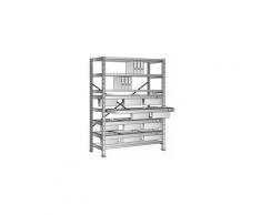 Hängeregistratur-Steckregal - Höhe 2280 mm, 3-bahnige Hängerahmen - Grundregal,