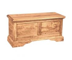 Truhe im Country-Stil aus massivem Lindenholz mit natürlichem Finish L100xPR38xH48 cm. Made in Italy