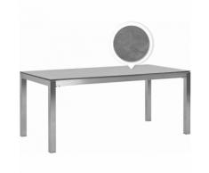 Gartentisch Grau Edelstahl HPL-Platte Betonoptik 180 x 90 cm für 6 Personen rechteckig