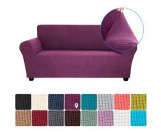 Asupermall - Sofabezug aus Polarfleece - Zweisitzer-Sofa-dunkelviolett