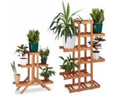 2x Pflanzentreppe im Set, Blumentreppe, Blumenregal, Pflanzenregal, Etagere, Blumenständer,