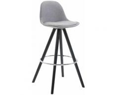 Larico Design Möbel - Barhocker Franklin Stoff Rund-grau-Schwarz