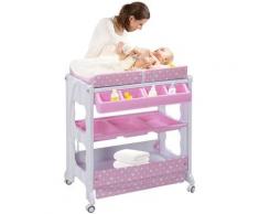 2 in 1 Wickeltisch und Badewanne, Wickelkommode mit Wickelauflage und Wasserablaufschlauch,