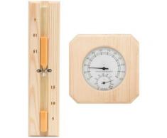 2-in-1 Sauna-Hygrothermograph und Sanduhr Set Massivholz Kiefer Vidaxl