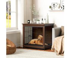 Hundekäfig Holz mit Tischoberfläche, Hundebox Indoor, Hundekäfig für Zuhause kleine Hunde,
