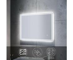 Badspiegel LED mit Beleuchtung Touch Wandspiegel Badezimmerspiegel 80x60cm Bad