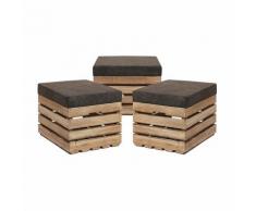 GrandBox Sitzhocker aus Holz 37x40x50 Polster, Sitztruhe Hocker mit Stauraum, Sitzbank, Sitzpouf,