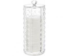 Mesttu - Acryl Wattepadspender, Wattepadhalter mit Clear Diamond Pattern Wattepads Organizer