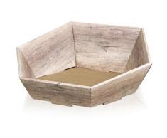 25 x Präsentkorb Geschenkkorb 380x340x75/130 mm Holzoptik Creme Braun - Creme, Braun, Sonstiges