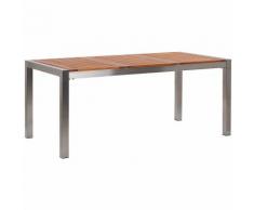 Beliani - Gartentisch Eukalyptusholz Edelstahl 180 x 90 cm modern Outdoor Garten Terrasse