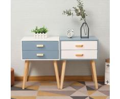 2x Nachttisch mit Schublade Nachttisch Kommode Schrank Schlafzimmer Massivholz