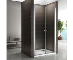 Duschtür Pendeltür Nischentür Duschabtrennung Schwingtür Dusche Klarglas 128-132 cm 185cm Höhe