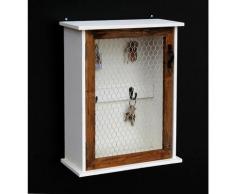 Schlüsselregal Holz Weiß Briefablage Wandregal Schlüsselkasten 12045 Regal 42 cm Vintage Shabby